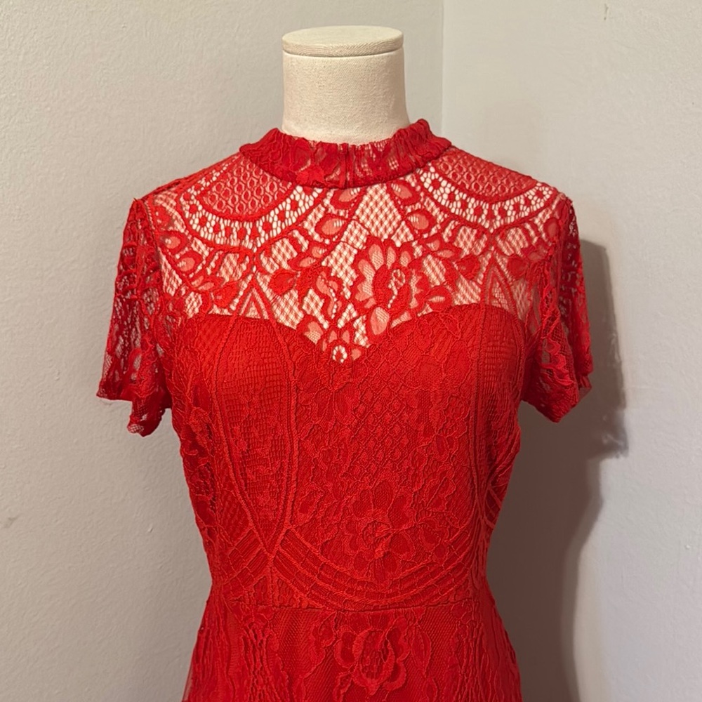 Francesca’s Red Lace Dress